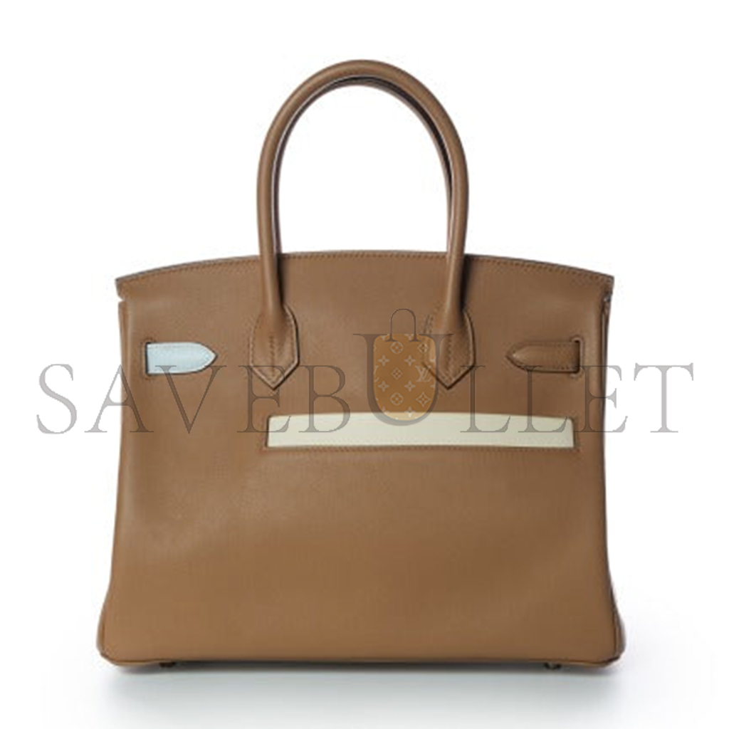 H**mes master birkin colormatic 30 swift leather chailimeblue brumecassis silver buckle bag msbk3515001 (30*22*16cm)